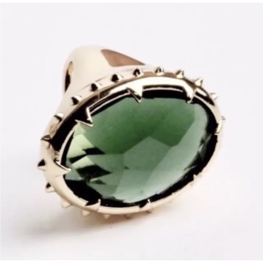 Alexis Bittar Green and Gold Statement Ring in sz 7 New No Tag - Picture 2 of 15